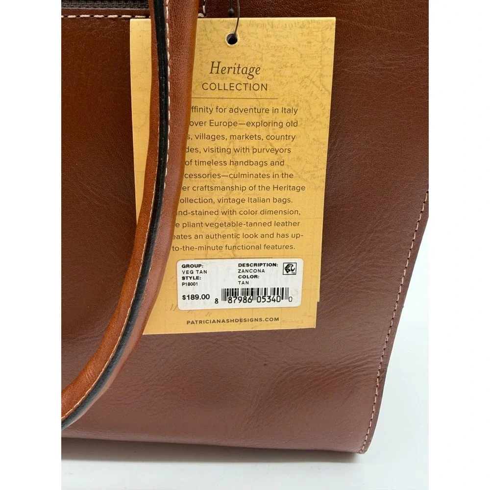 Patricia Nash Zancona Tan Leather Tote Heritage Collection Studded‎ P18001 NEW